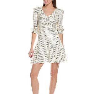 Sandro Black and White Polka Dot A-Line Skirt